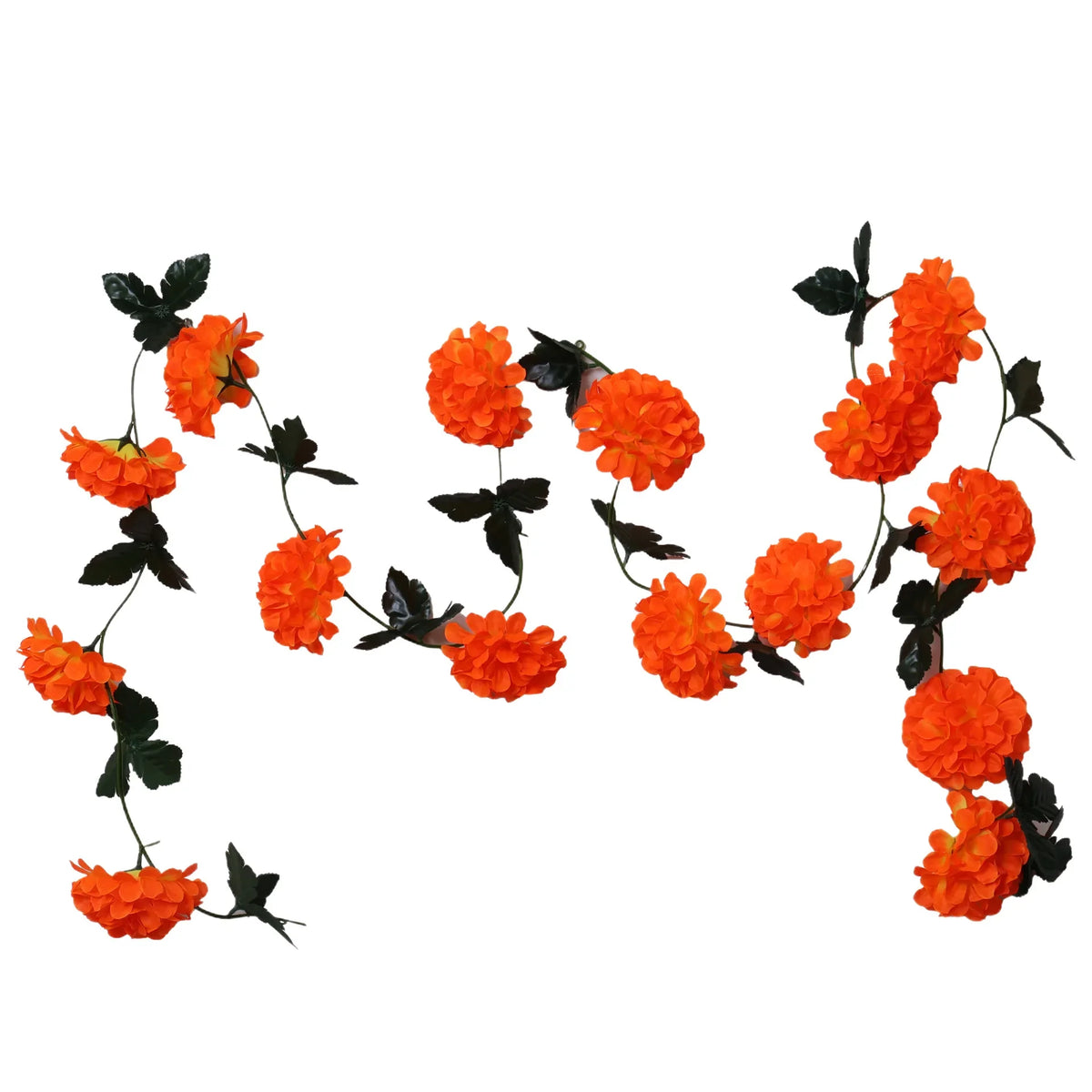 Artificial Marigold Wreath Garland | Halloween & Muertos Decor Floral Wreath Garland Babs