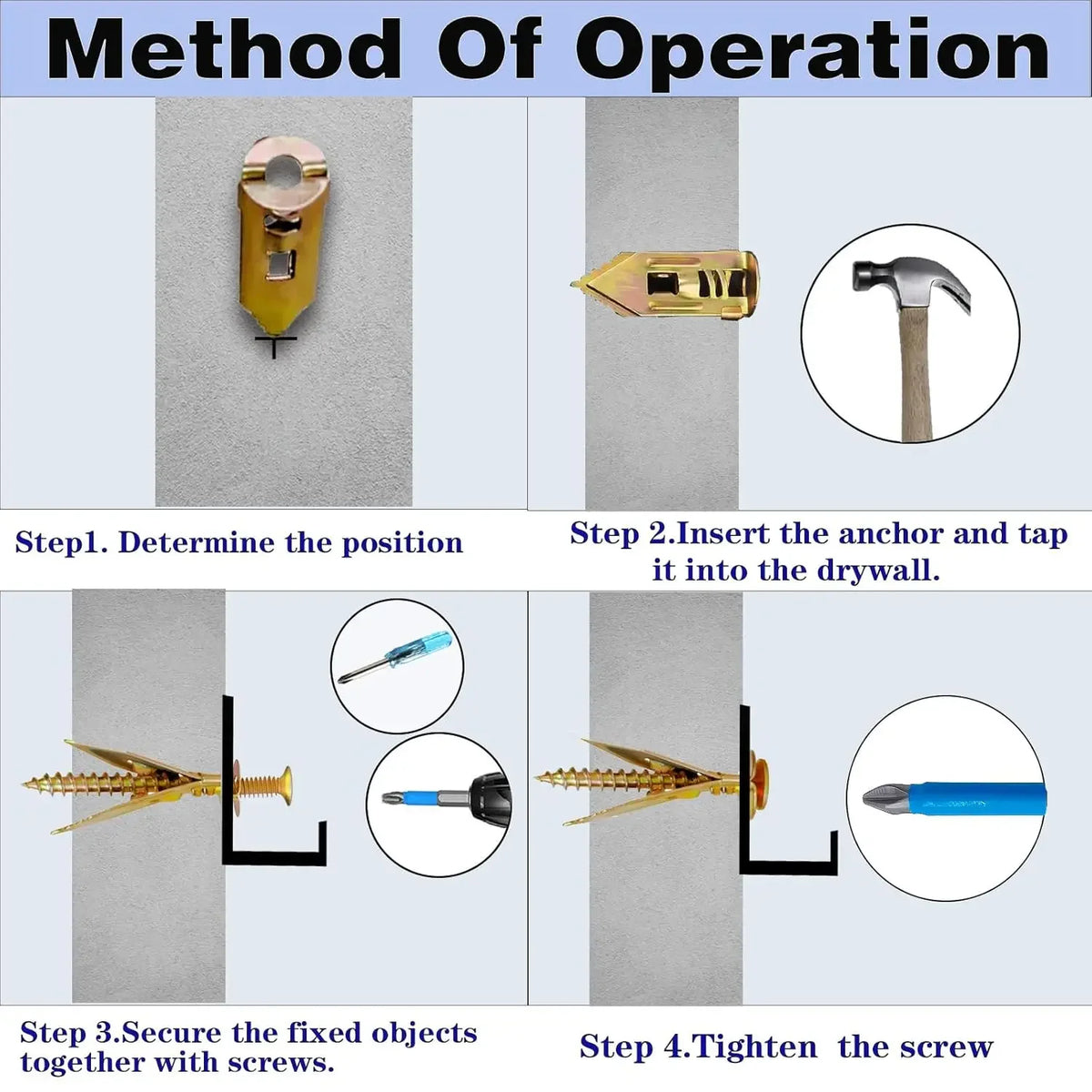 Self-Drilling Drywall Anchors 12x30/40mm Galvanized Steel Drywall Anchor Screws Babs