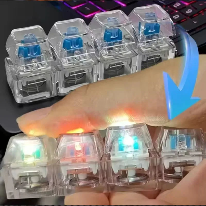 LED Light-Up Keyboard Keychain – Clickable Fidget Toy Gift Fidget Keychain Toy Babs