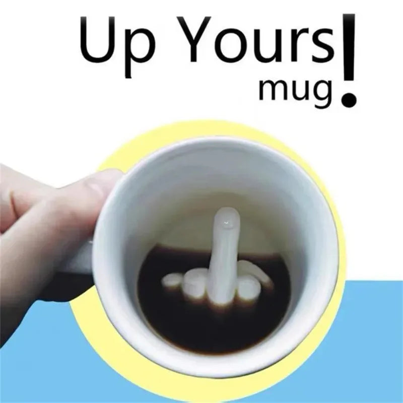 Funny Middle Finger Ceramic Coffee Mug – Novelty Gift Novelty Coffee Mug Babs