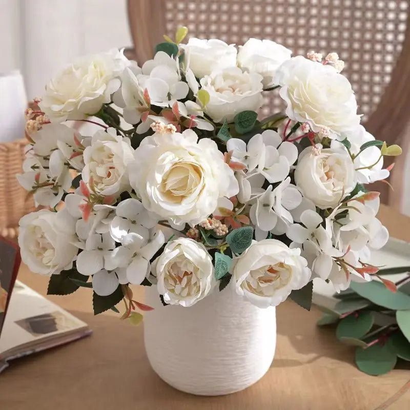 Silk Hydrangea Rose Artificial Flowers – Wedding & Home Décor Artificial Silk Flowers Babs