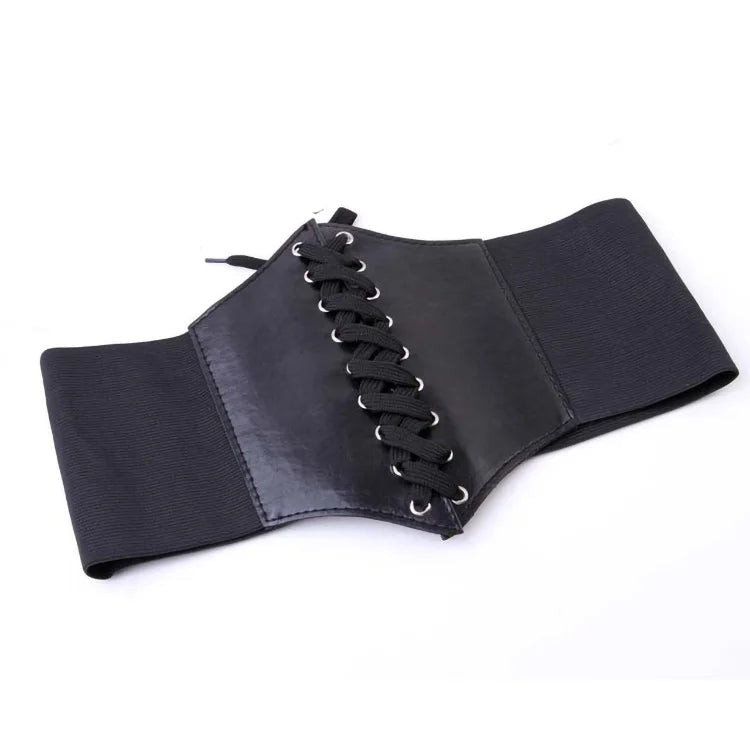 Women's Faux Leather Corset Wide Belt – High Waist Girdle Corset Waist Belt Babs black