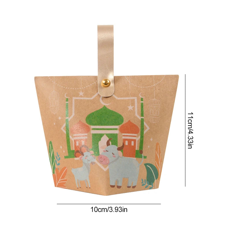 5/10Pcs Eid Mubarak Candy Gift Boxes | Ramadan 2026 Party Supplies Holiday Gift Box Babs
