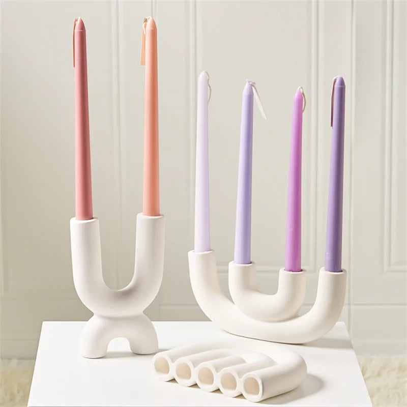 Nordic Ceramic Candelabra Candlestick Holder | Home Décor Ceramic Candle Holder Babs
