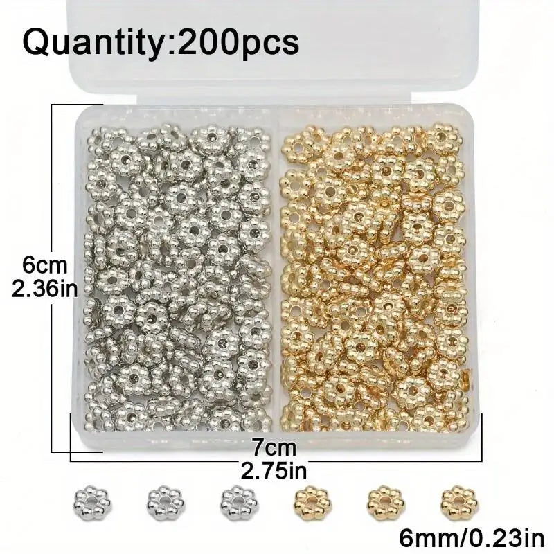 400Pcs 6MM Snowflake Spacer Beads – DIY Jewelry Making Jewelry Making Beads Babs
