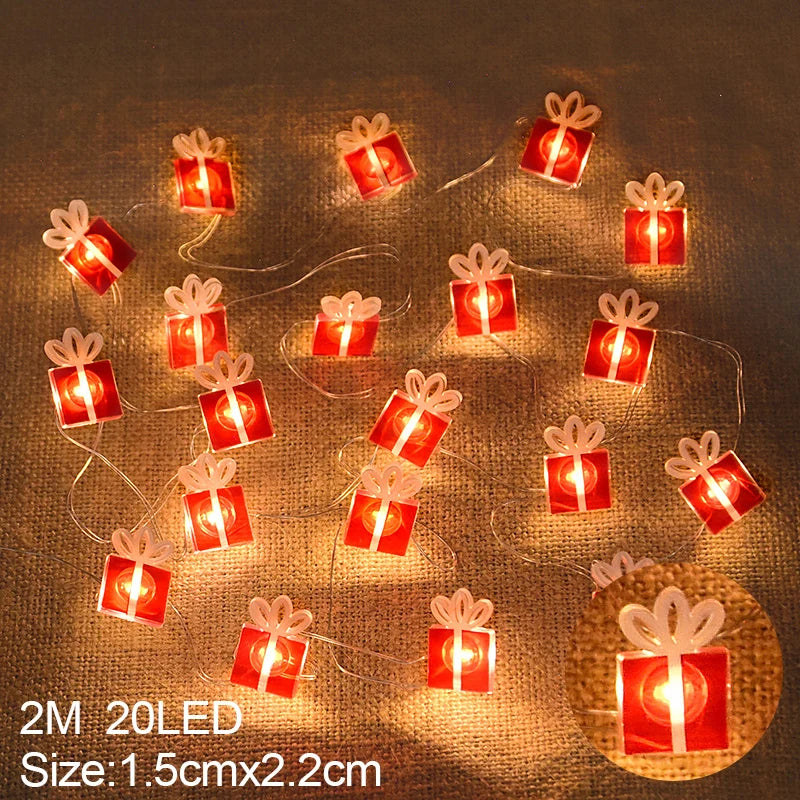 2M 20-LED Santa Snowflake String Lights – Christmas Tree Decor Christmas String Lights Babs Gift