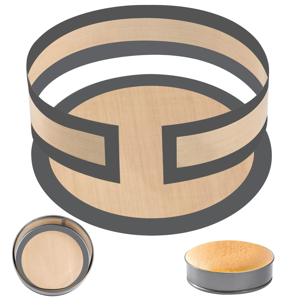 Silicone Baking Pad for Springform Pans – Non-Stick Liner Silicone Baking Liner Babs Gray