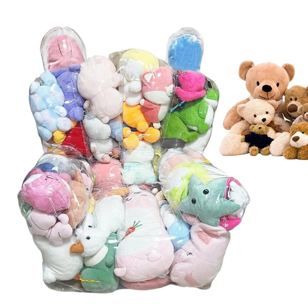 Clear Bean Bag Stuffed Animal Storage Chair for Kids Toy Storage Chair Babs