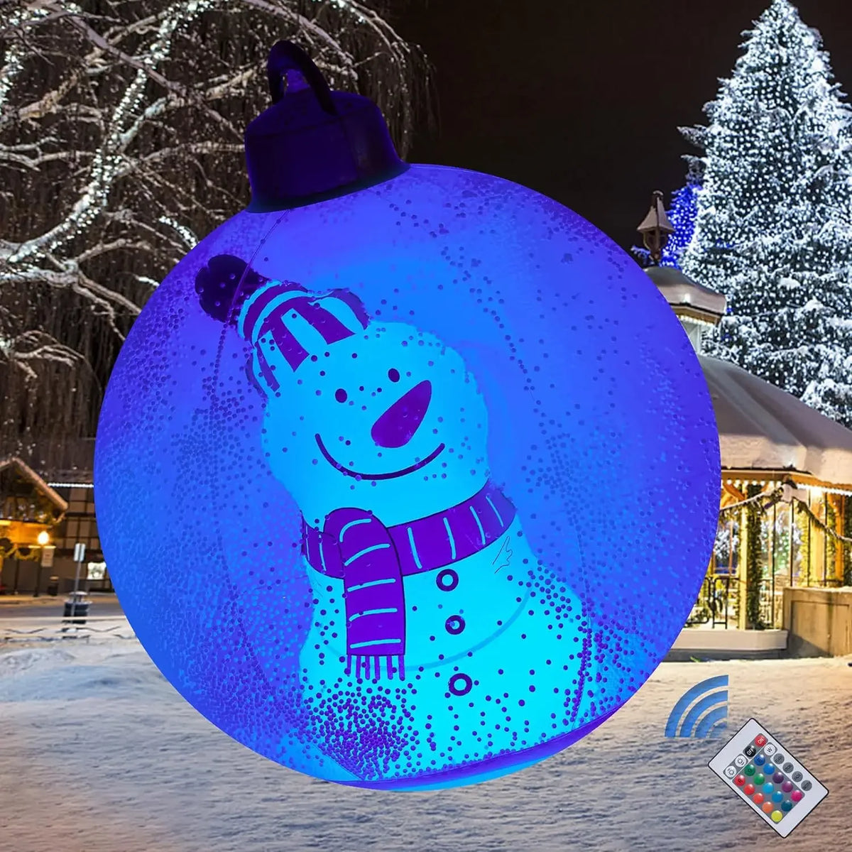 60cm Giant Inflatable Christmas Ball with Lights | Outdoor Decor Inflatable Christmas Ornament Babs C with lights