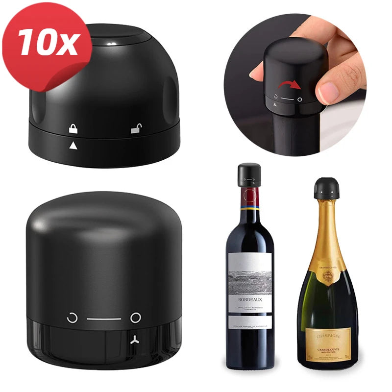 Reusable Vacuum Wine & Champagne Bottle Stoppers – Leak-Proof Wine Bottle Stopper Babs