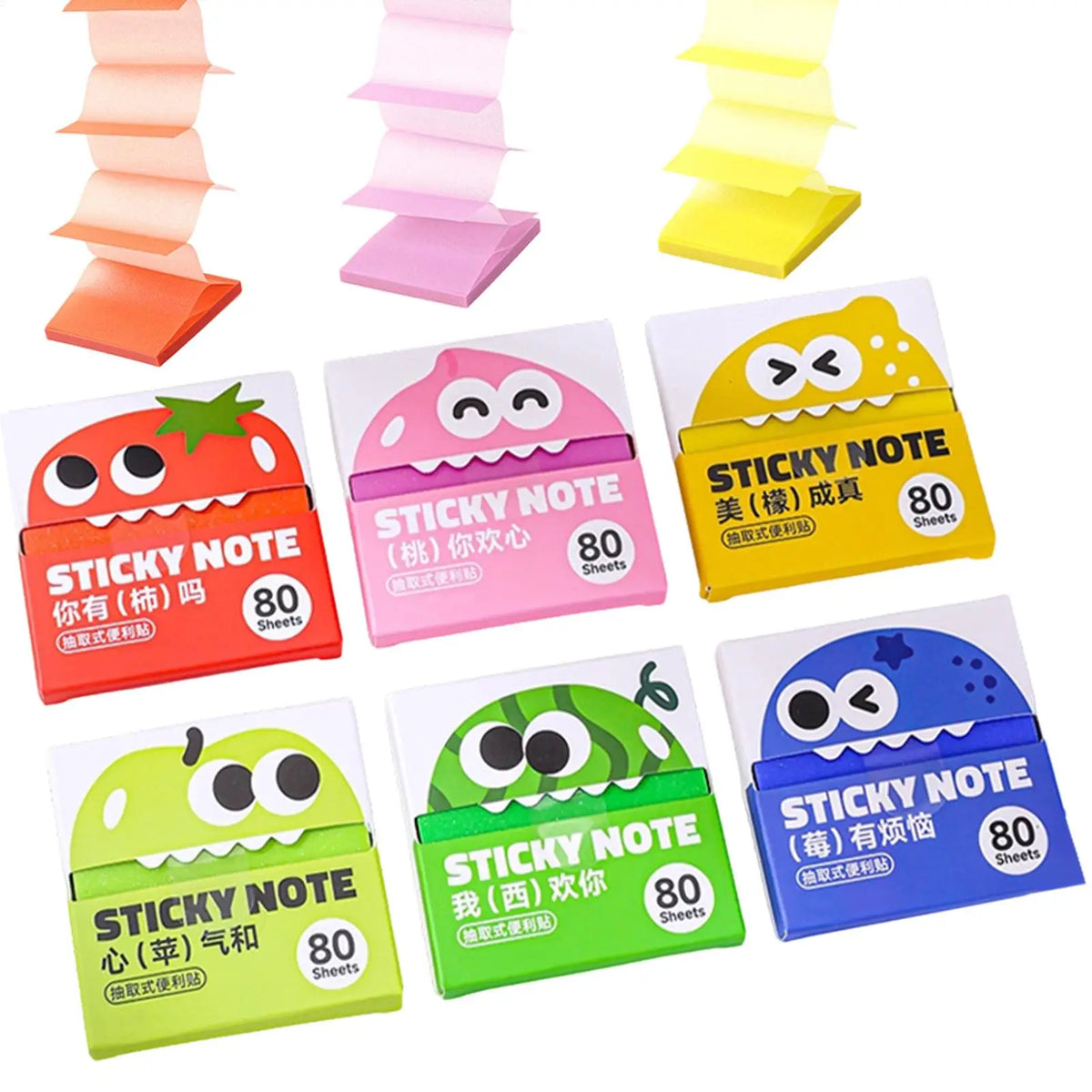 Pearlescent Transparent Pull-Type Sticky Notes – 6-Pack Memo Pads Sticky Memo Pads Babs
