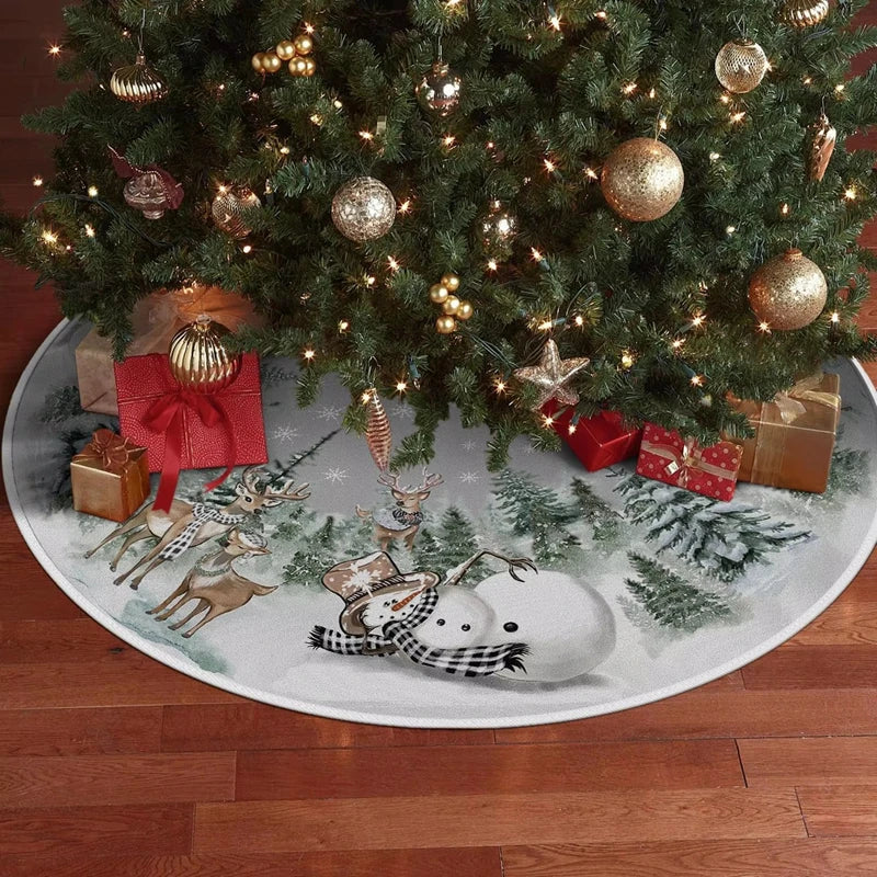 Christmas Tree Skirt Snowman Reindeer Snowflake 90/120cm Christmas Tree Skirt Babs