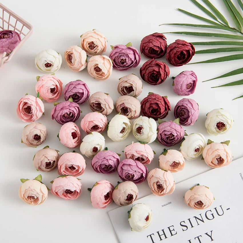 Silk Tea Rose Buds Artificial Flowers 10/20Pcs – DIY Decor Artificial Flowers Babs