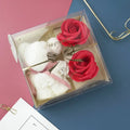 Bear Shaped Towel Soap Rose Gift Box – Wedding & Party Novelty Gift Set Babs Red