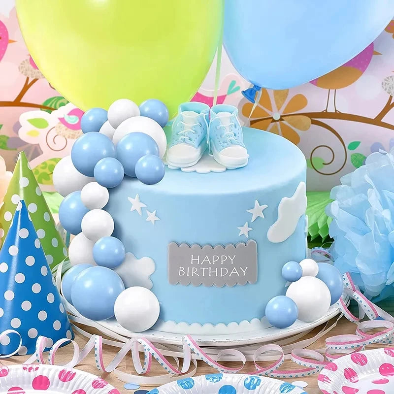 10Pcs Ball Cake Toppers Gold Blue Pink – Party & Wedding Cake Topper Set Babs