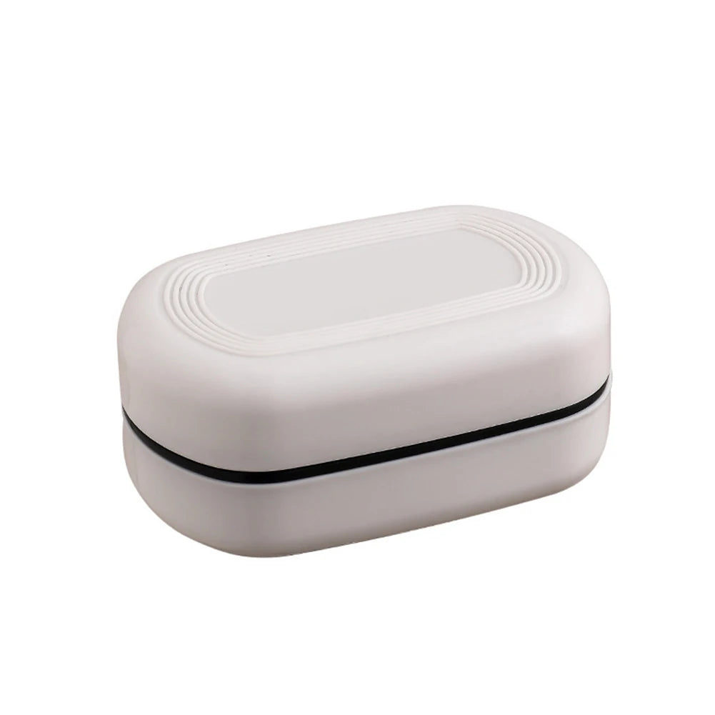 Double Layer Soap Holder Box with Lid & Drainage | LEENKEA Soap Holder Box Babs White