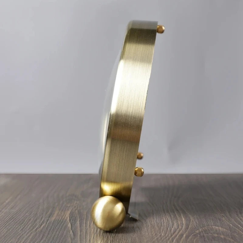 Luxury Gold Retro Metal Desk Clock | Silent Quartz Antique Decor Decorative Desk Clock Babs