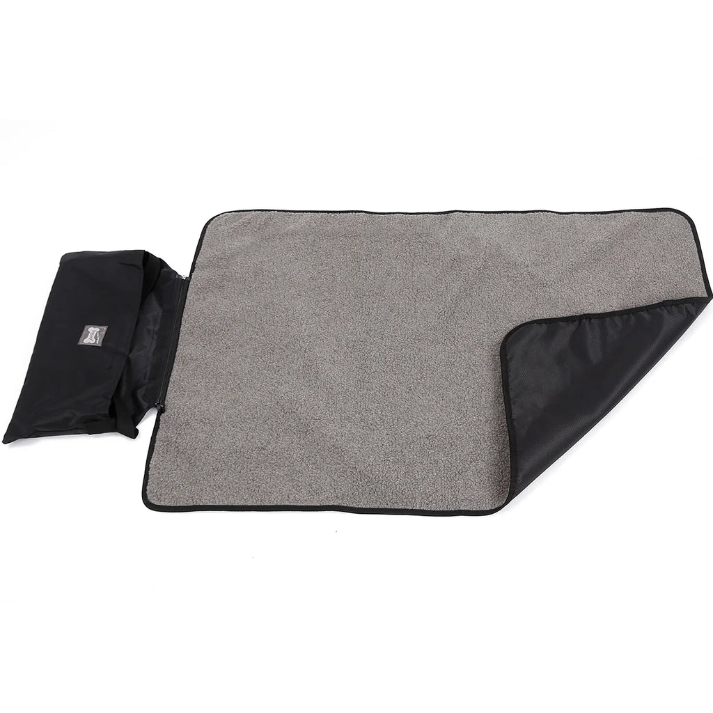 Waterproof Foldable Dog Pet Blanket – All-Season Travel Mat Pet Blanket Mat Babs Black (Wool) 100cmX70cm