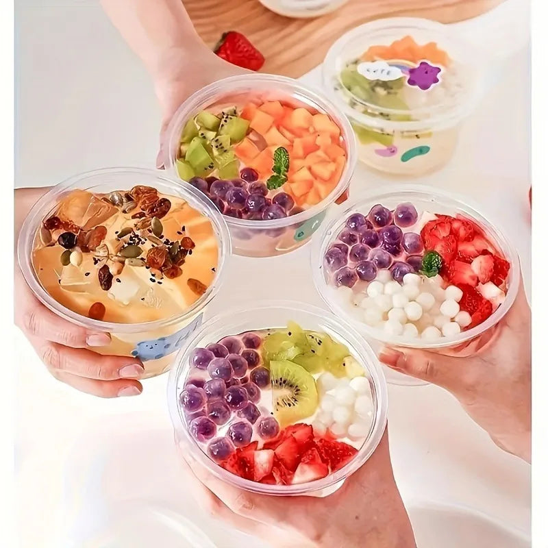 50pcs Clear Disposable Plastic Bowls for Desserts & Ice Cream Disposable Dessert Bowls Babs