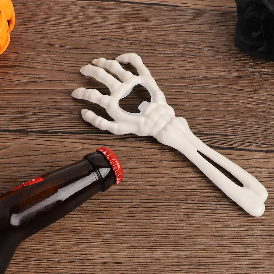 Skeleton Hand Bottle Opener – Black Metal Halloween Bar Tool Novelty Bottle Opener Babs
