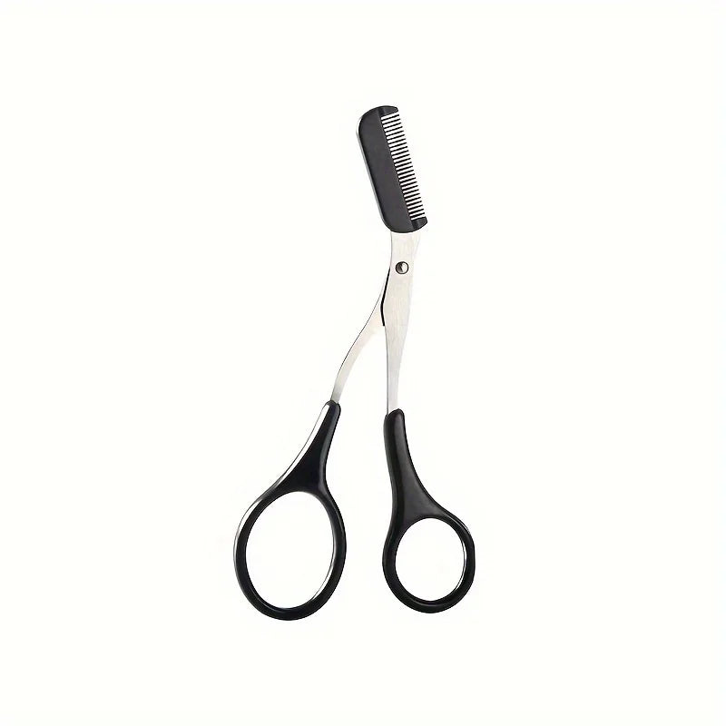 Pink Eyebrow Trimmer Scissors with Comb – Stainless Steel Eyebrow Trimmer Scissors Babs