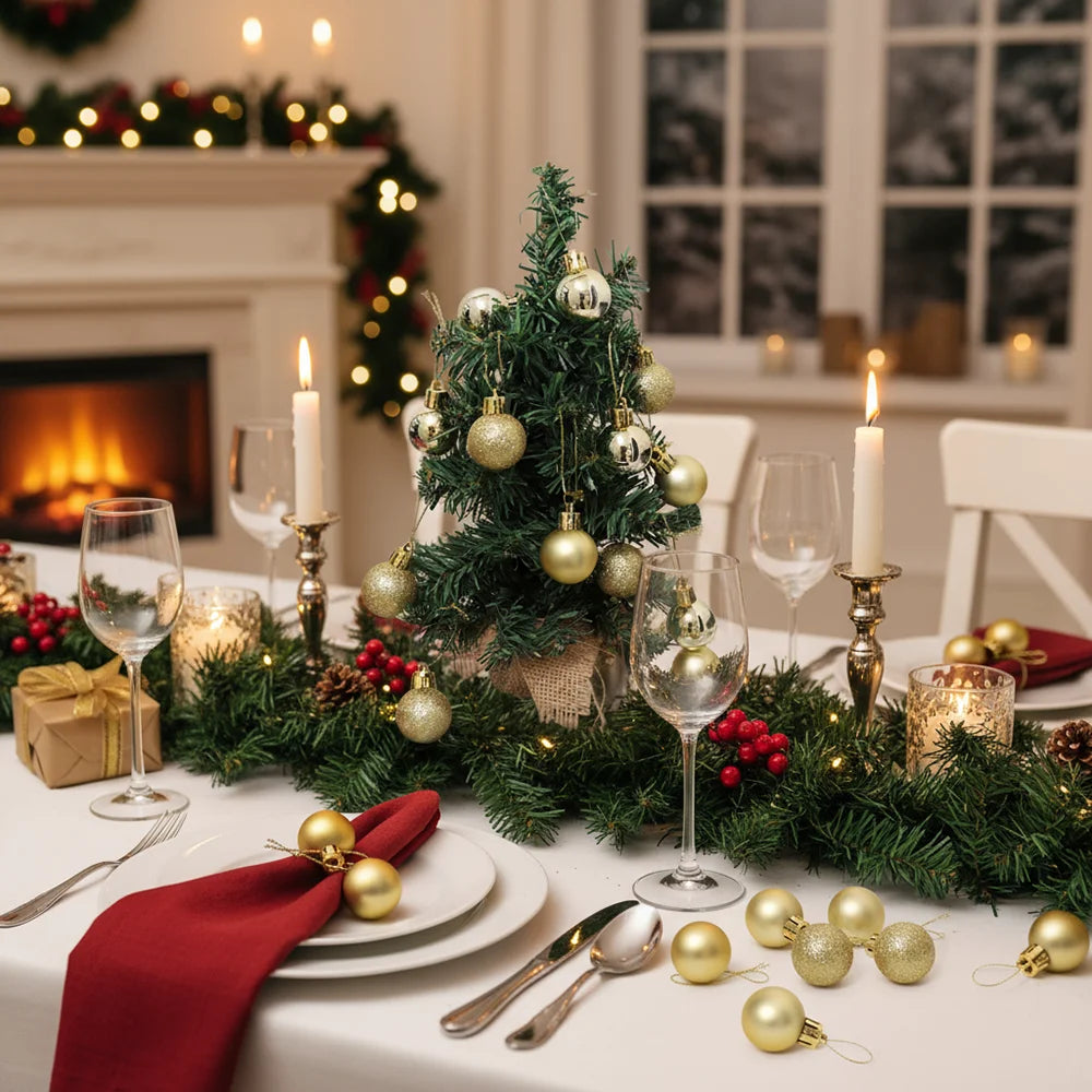 24Pcs Mini Christmas Ball Ornaments – 3cm Tree Decorations Christmas Tree Ornaments Babs