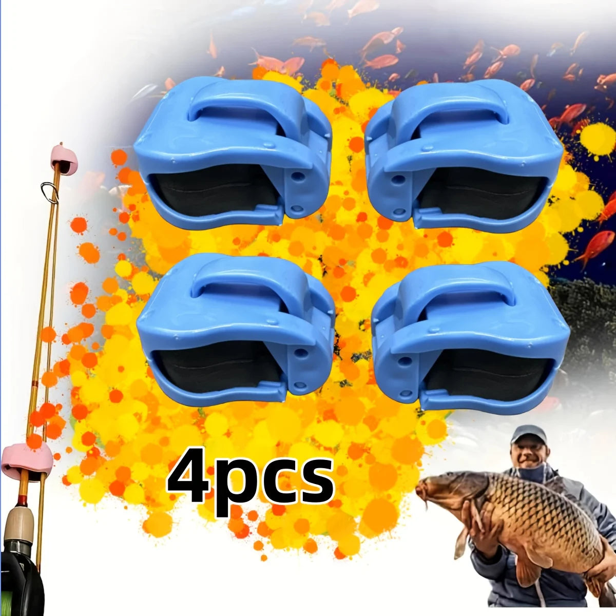 4-Piece Anti-Slip Fishing Rod Holder Wall Mount Bracket Set Fishing Rod Holder Babs 4pcs