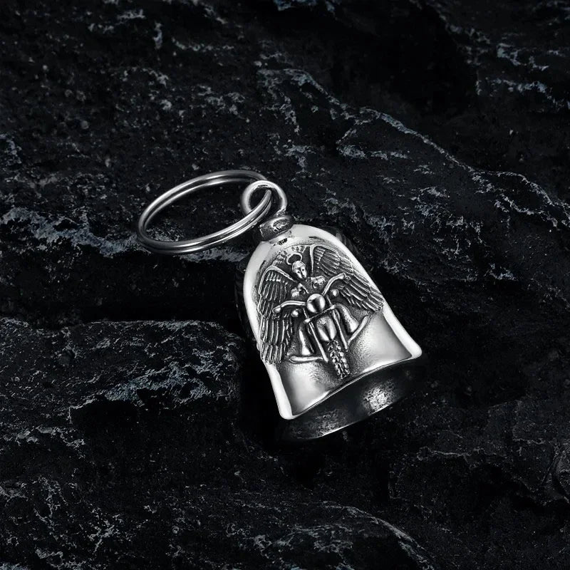 Angel Wings Motorcycle Bell Keychain – Punk Rock Biker Pendant Keychain Pendant Babs