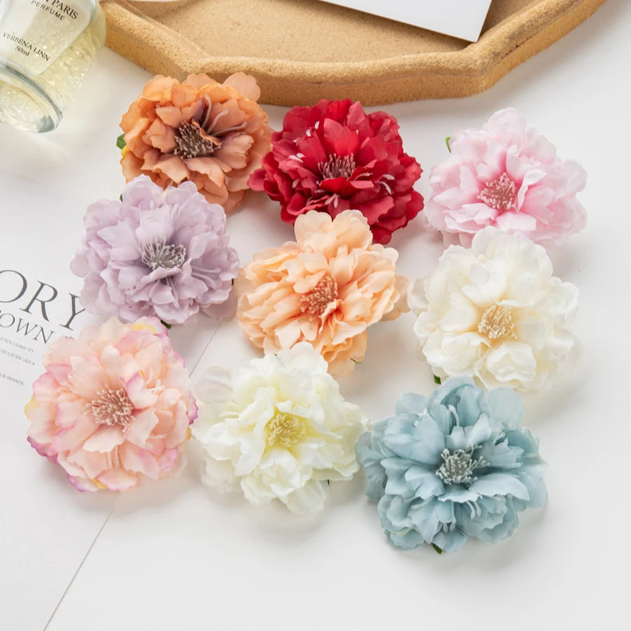 Artificial Silk Peony Flower Heads 50/100Pcs – DIY Wedding Décor Artificial Flower Heads Babs