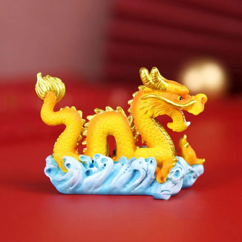Resin Dragon & Phoenix Ornament – Chinese New Year Cake Decor Resin Figurine Babs