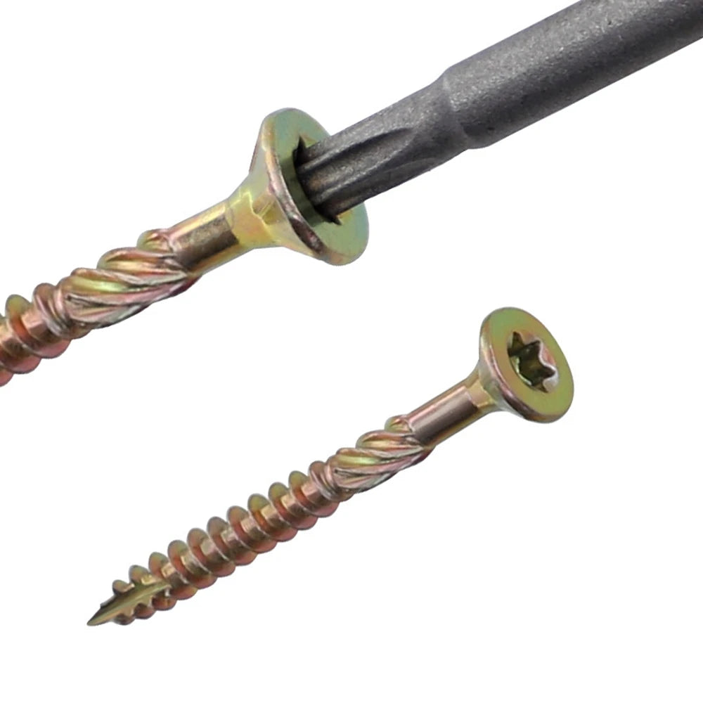 T25 Torx Galvanized Self-Tapping Screws – 100Pcs Deck & Fence Woodworking Screws Babs 4.5x45mm