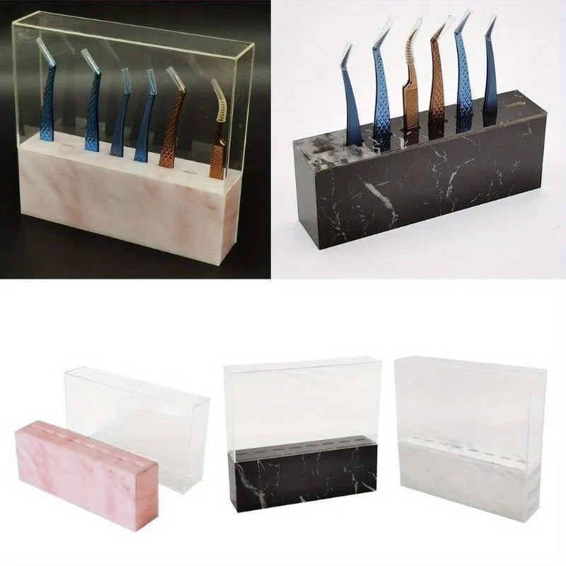 8-Hole Eyelash Tweezer Organizer Stand – Acrylic Storage Rack Beauty Tool Organizer Babs