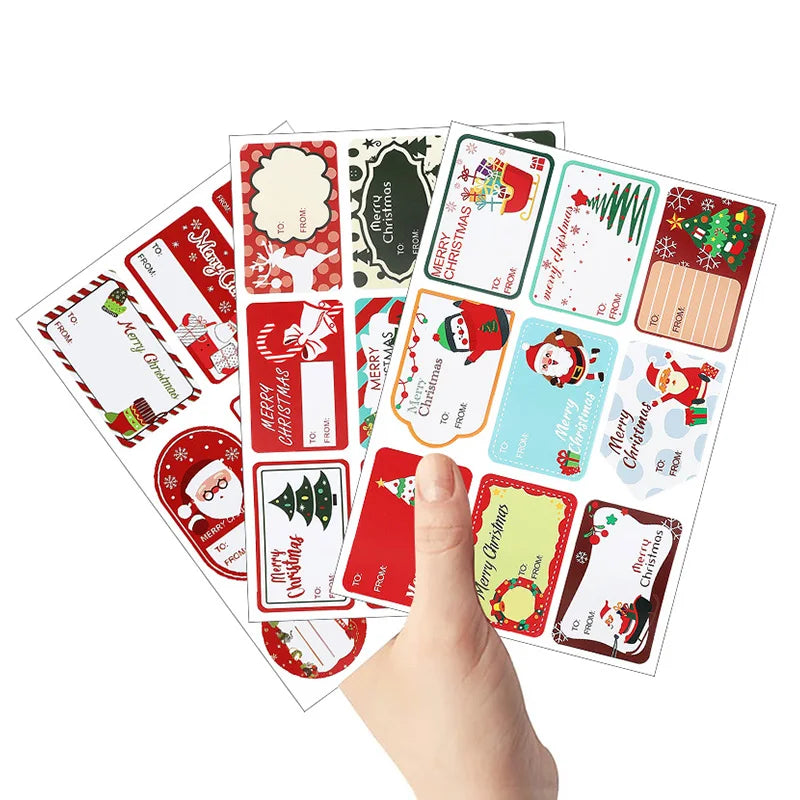 90pcs Christmas Gift Stickers – 10 Sheets Labels & Name Tags Christmas Sticker Sheets Babs
