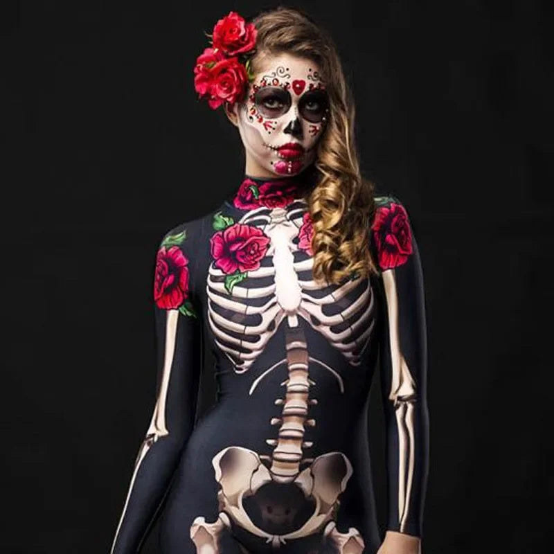 Rose Skeleton Halloween Costume – Adult & Kids Jumpsuit Halloween Costume Babs