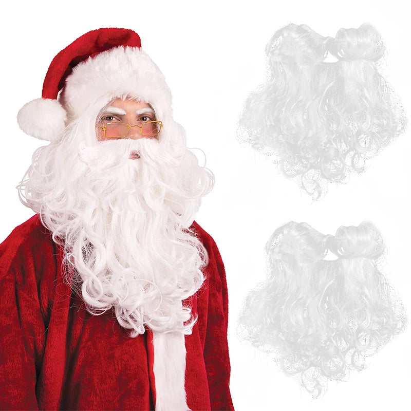 Santa Claus Fake Beard & Moustache – Christmas Cosplay Prop Costume Prop Babs