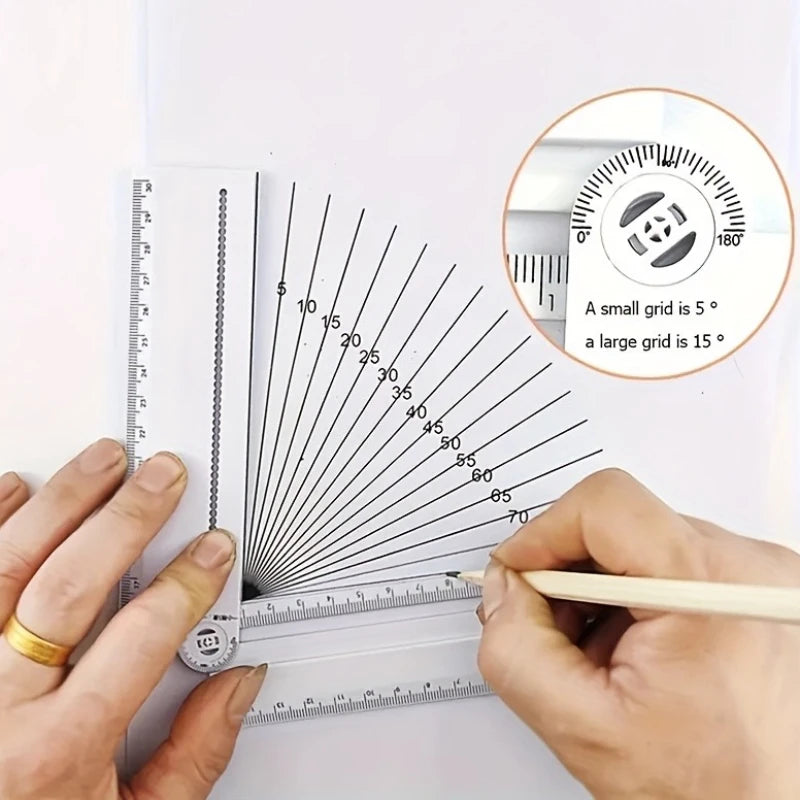 Geometric Folding Drawing Ruler – Multifunctional Drafting Tool Drafting Ruler Babs