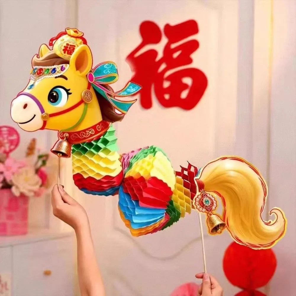 Chinese Paper Dance Horse 3D Handmade Ornament – 2026 Paper Craft Ornament Babs