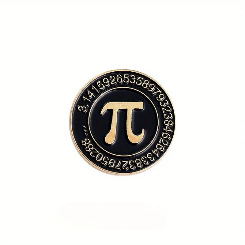 Math Pi Enamel Pin – Zinc Alloy Brooch for Clothing & Bags Enamel Lapel Pin Babs