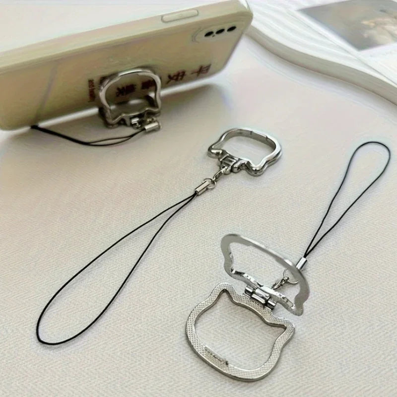 Cat Pendant Phone Lanyard & Foldable Desktop Stand Holder Phone Lanyard Stand Babs