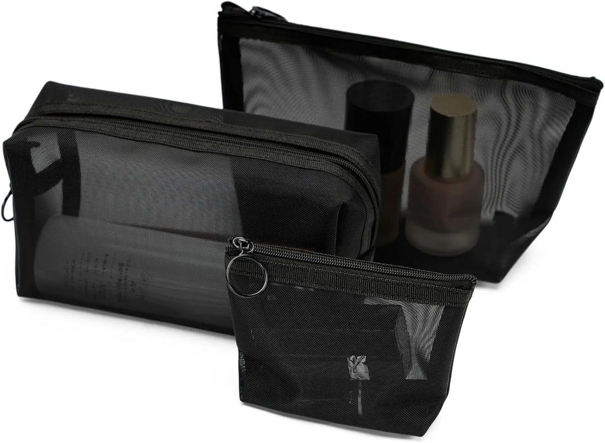 Transparent Mesh Zipper Cosmetic Bag – Makeup Organizer Pouch Cosmetic Organizer Bag Babs
