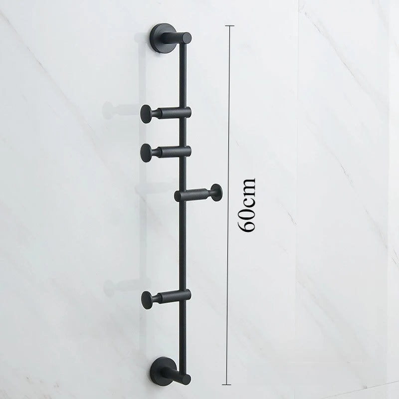 Wall Mounted Brass Coat Rack – 6-Hook Adjustable Metal Hanger Wall Coat Rack Babs Black-3 Hooks 1