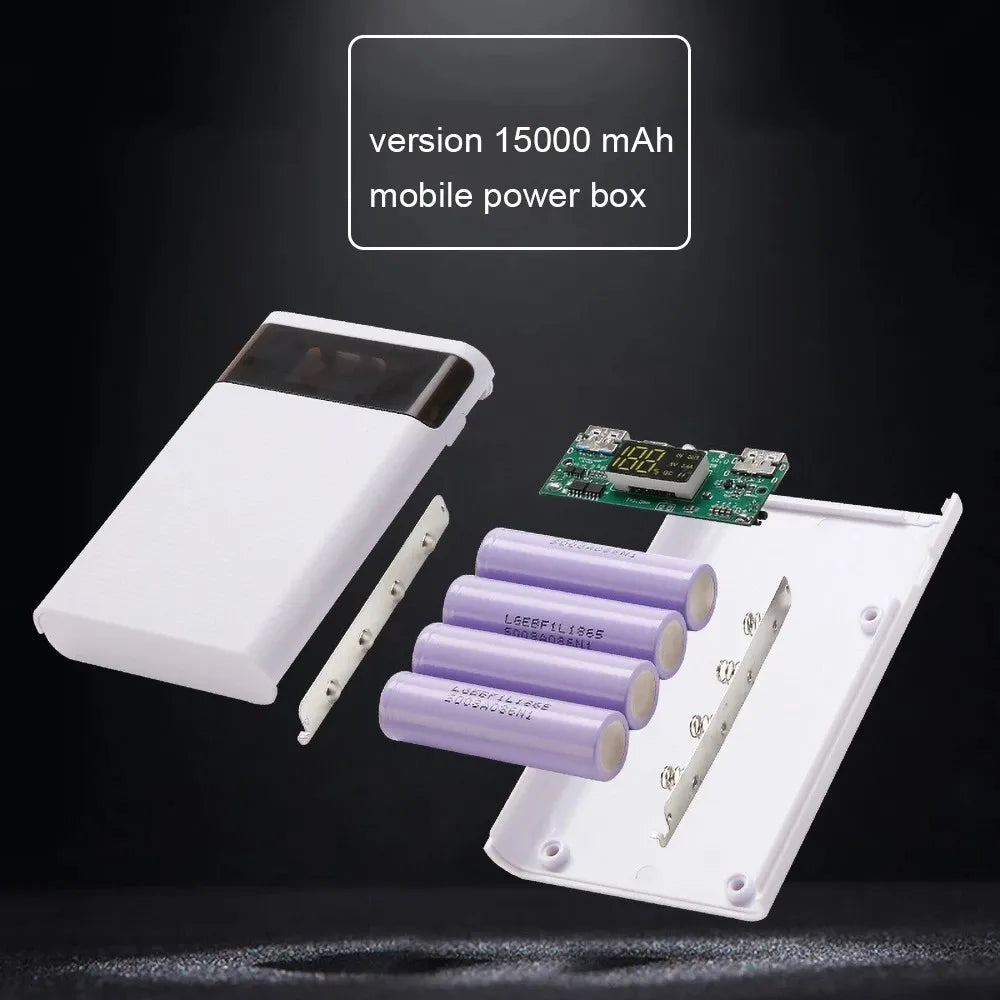 KEBIDUMEI 4-Slot DIY 18650 Power Bank Case USB-C Micro USB DIY Power Bank Case Babs