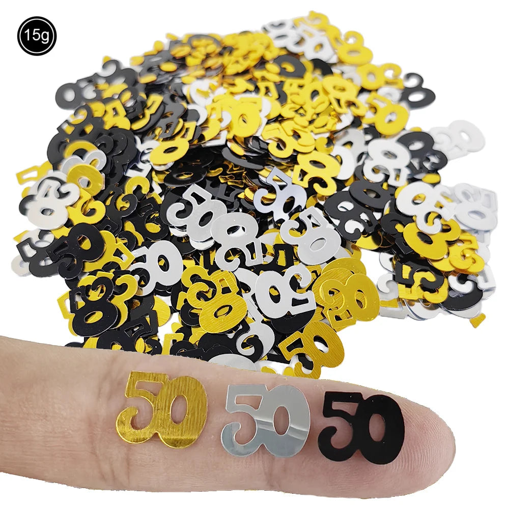 50th Birthday Party Decorations – Black & Gold Tableware Set Party Tableware Set Babs confetti
