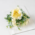 Silk Peony & Hydrangea Artificial Bouquet | Wedding & Home Decor Artificial Flower Bouquet Babs YELLOW 2 pcs