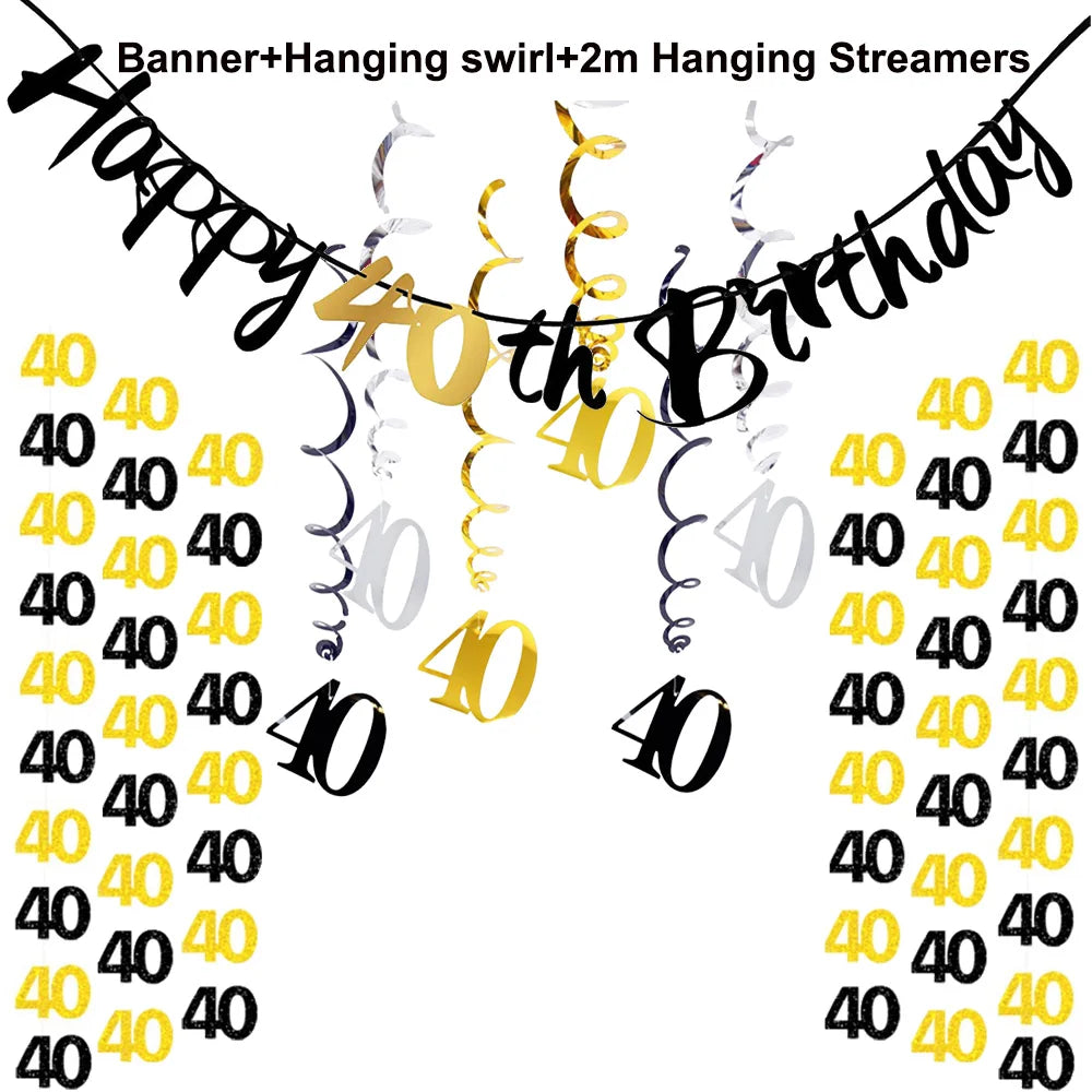 40th Birthday White & Gold Disposable Party Tableware Set Disposable Party Tableware Babs Burgundy
