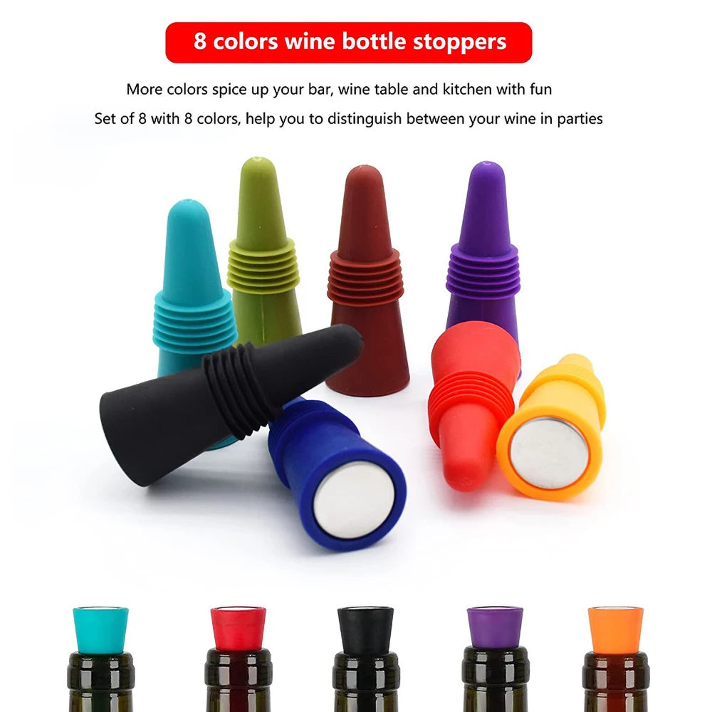 Reusable Silicone Vacuum Wine & Champagne Bottle Stopper Wine Bottle Stopper Babs