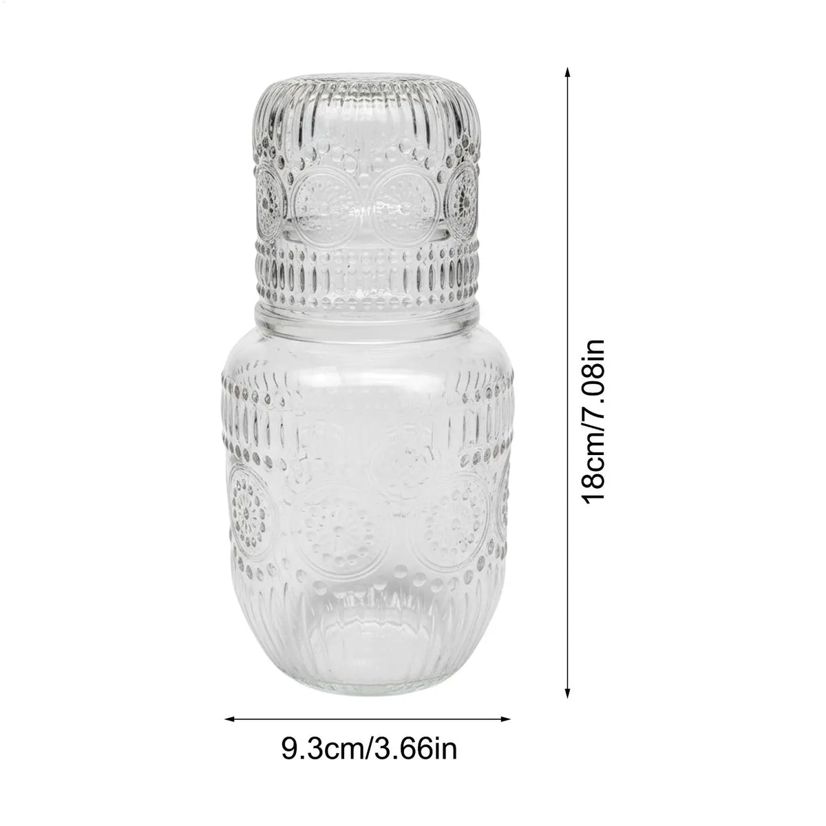 Vintage Glass Water Pitcher & Cup Set – Retro Carafe Tumbler Glass Carafe Set Babs