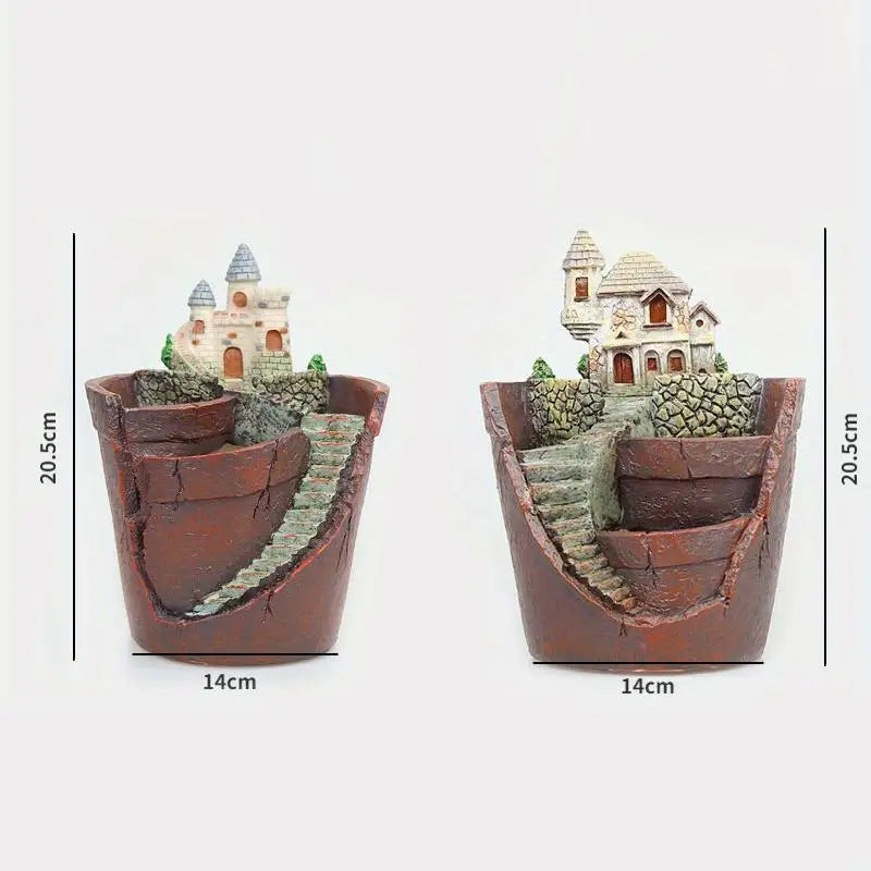 Creative Resin Succulent Planter – City Sky Flowerpot Décor Decorative Planter Babs