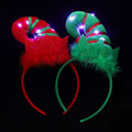 10-Pack LED Elf Hat Headbands – Light-Up Christmas Party Headwear LED Party Headband Babs mix red and green