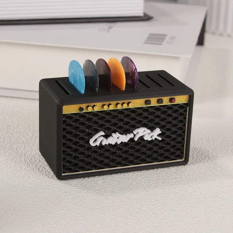 Guitar Pick Storage Box + 5 Picks – Retro Speaker Organizer Guitar Pick Organizer Babs